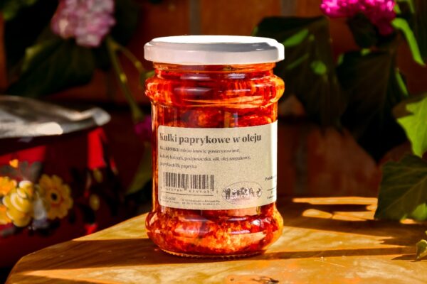 Kulki twarogowe w oleju chilli 200g